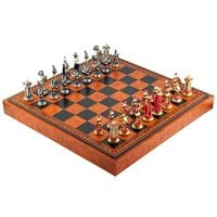 Szachy Italfama Maria Stuarda 48cm 3w1, Ekoskóra, Warcaby Backgammon