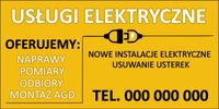 BANER REKLAMOWY OCZKOWANY 200x100 cm RÓŻNE WZORY USŁUGI ELEKTRYCZNE