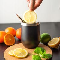 Zestaw do yerba mate: Matero Termico Black 360 ml + Bombilla Rosario inox