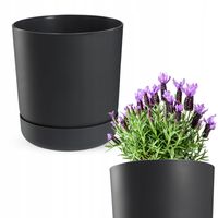 KADAX Doniczka Osłonka Z Podstawką 25cm Antracyt