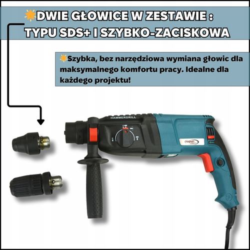 SDS Max Młotowiertarka: Udarowy Młot, Wiertarko-Wkrętarka| Magnum 2600 W na Arena.pl