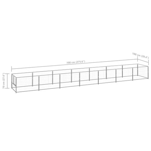 Kojec dla psa, srebrny, 7 m², stalowy na Arena.pl