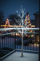 Drzewko Świąteczne Ozdobne Świecące LED BRZOZA 150 cm Lampki Białe Zimne