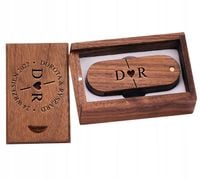 Drewniany PENDRIVE w pudełku + GRAWER LOGO 32 GB