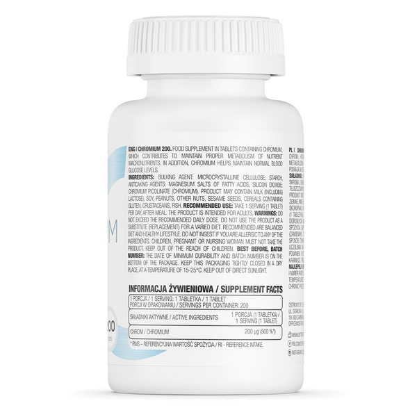 Chrom 200 mg 200 Tabs - Ostrovit zdjęcie 3
