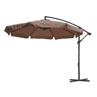 BRĄZOWY PARASOL OGRODOWY DUŻY Z WENTYLACJĄ - 3M