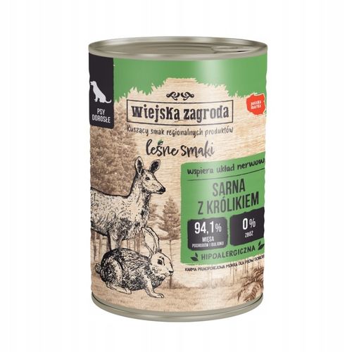 WIEJSKA ZAGRODA MOKRA KARMA DLA PSA LEŚNE SMAKI BOGATY MIX SMAKÓW 5 X 400 G na Arena.pl