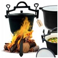 KOCIOŁEK ŻELIWNY EMALIOWANY GARNEK myśliwski węgierski 8L OGNISKO