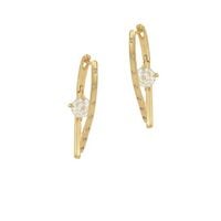 kolczyki , angielskie zapięcie, łezka w cyrkoniach, płaskie