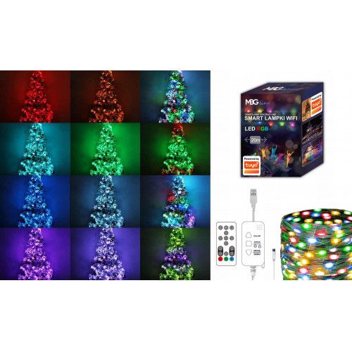 LAMPKI CHOINKOWE SMART LED 20M WIFI RGB PILOT MULTICOLOR na Arena.pl