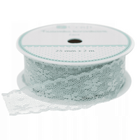 TASIEMKA KORONKOWA 2,5 CM X 2 M MIĘTOWA DP CRAFT