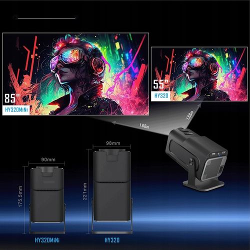 PROJEKTOR HY320 MINI RZUTNIK PRZENOŚNY ANDROID HD SMART TV NAJNOWSZA WERSJA na Arena.pl