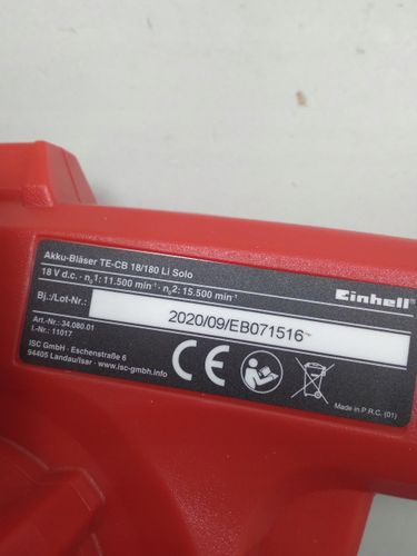 Dmuchawa do liści EINHELL TE-CB 18-180 Li-Solo na Arena.pl