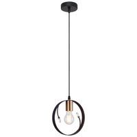 Industrialna LAMPA wisząca VIGO 15346-1 Globo metalowa OPRAWA zwis kryształki transparentne czarne