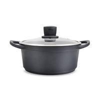 Garnek z pokrywką indukcja gaz 20cm 2.7L czarny MAESTRO MR-4320