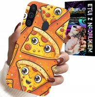 ETUI DO SAMSUNG GALAXY A21 - SŁODKIE UŚMIECHNIĘTE PIZZE CASE + SZKŁO
