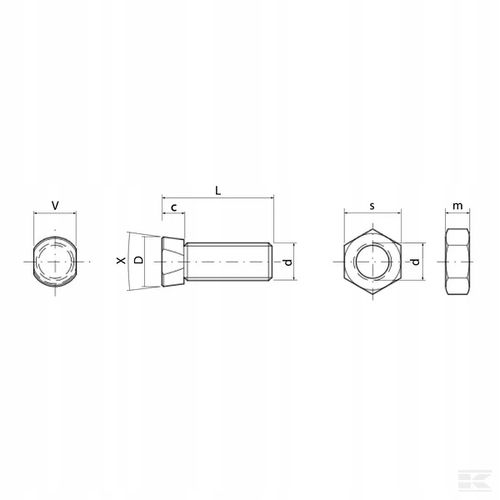 Śruba Stożk. Dwust. Ścięta, kl. 10.9, M12x45 mm na Arena.pl