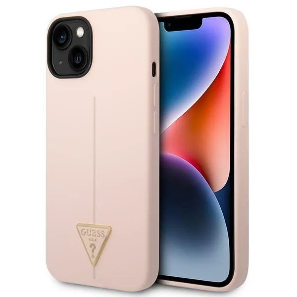 Etui Guess Silicone Triangle na iPhone 14 - różowe zdjęcie 1
