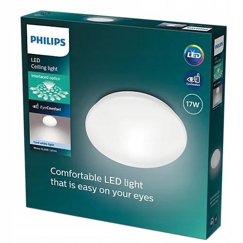 Lampa Sufitowa Plafon LED Natynkowy 17W 4000K Biała 32cm MOIRE PHILIPS na Arena.pl