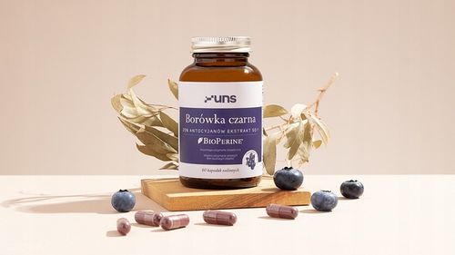UNS BORÓWKA CZARNA 450mg 25% antocyjanów 60 kaps. na Arena.pl