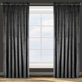 Zasłona gotowa na taśmie ROSA 140x300 Design91 czarna