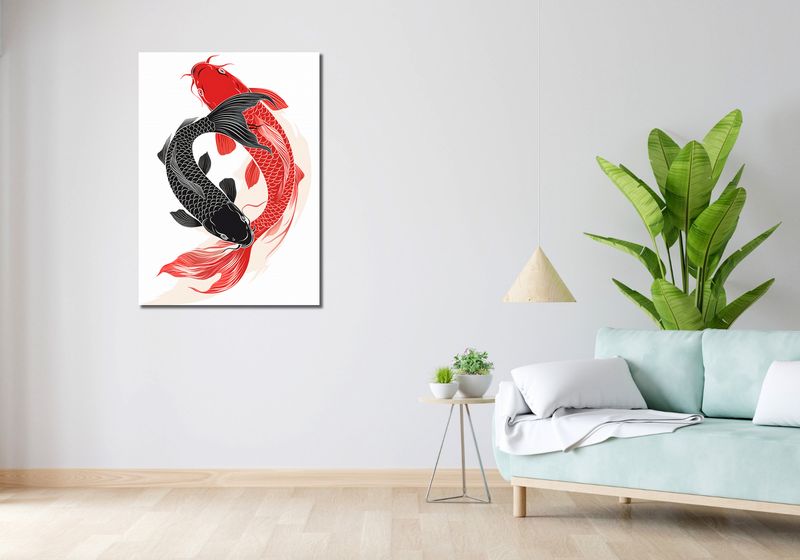 Obraz 70x100cm Yin i Yang Koi zdjęcie 2