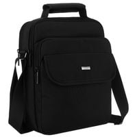 praktyczna listonoszka z cordury w czarnym kolorze zamykana