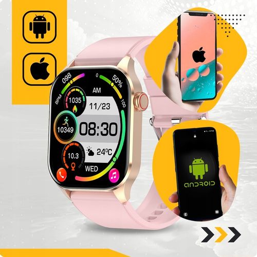 SMARTWATCH DAMSKI ZEGAREK POMIAR GLUKOZY CIŚNIENIE MENU PL ROZMOWY 2 PASKI na Arena.pl
