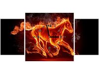 80X40CM ZEGAR OGNISTY KOŃ OBRAZ