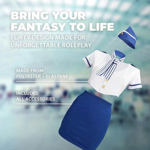 Stewardess Costume - S/M - Blue/White na Arena.pl