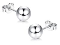 ELEGANCKIE SREBRNE KOLCZYKI WKRĘTKI DUŻE GŁADKIE KULE KULKI KULECZKI