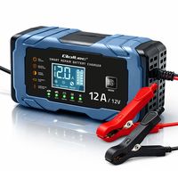 Prostownik 12V 12A AGM GEL LiFePO4 LCD Funkcja Repair 9-Etapowa Qoltec