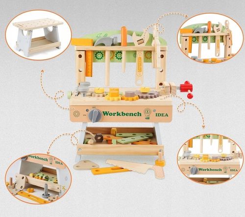 DREWNIANY Warsztat DLA CHŁOPCA Majsterkowicz budowniczy ZESTAW (W070) na Arena.pl