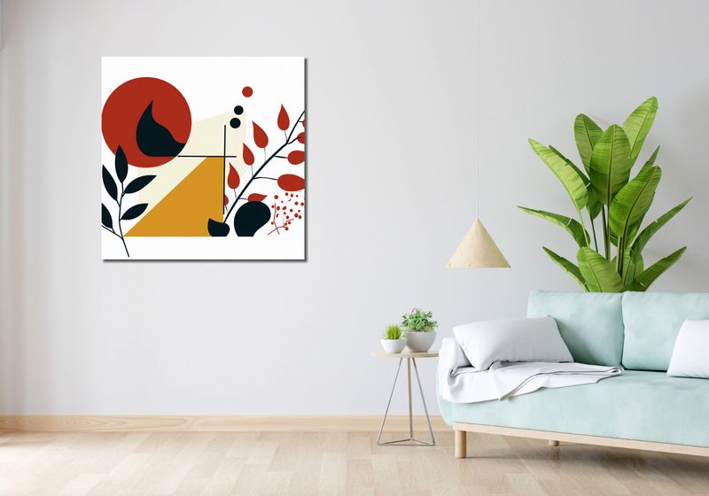 Obraz 90x90cm Ogień i Flora zdjęcie 2