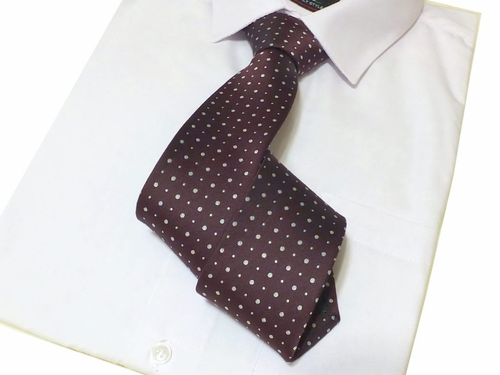 Elegancki krawat bordowy w drobny wzór na Arena.pl