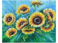 40X50CM SŁONECZNIKI NIEBIESKIM OBRAZ