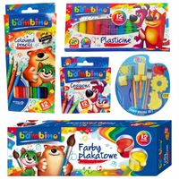 BAMBINO Zestaw plastyczny do szkoły przedszkola WYPRAWKA + zestaw pędzli