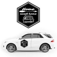 NAKLEJKA NA SAMOCHÓD sześciokąt strzałki KAMPER przyczepę kempingową 35 cm