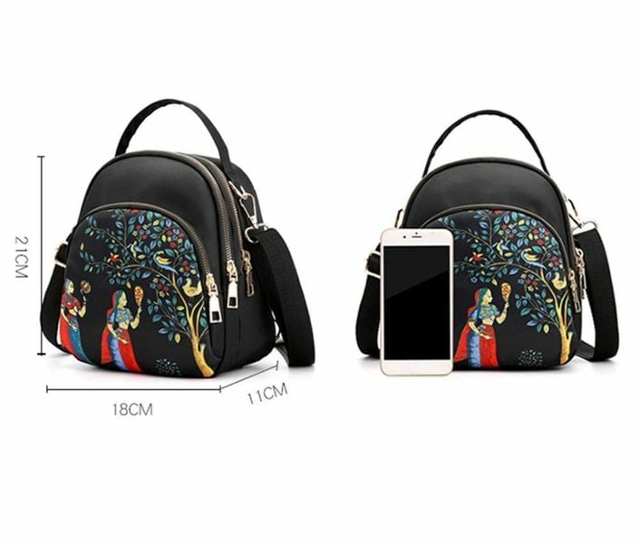 Mały plecak damski 2w1 torebka na ramię czarny plecaczek miejski zdjęcie 8