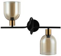 Szklany kinkiet Servio WL-66892-2A-BK-AMB podwójny czarny