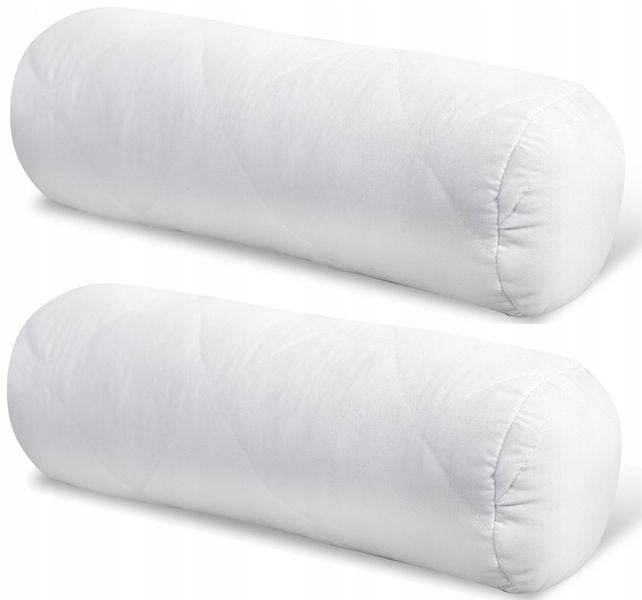 2x PODUSZKA WAŁEK 15x40 ZAGŁÓWEK GRUBY PIKOWANY ANTYALERGICZNY zdjęcie 1
