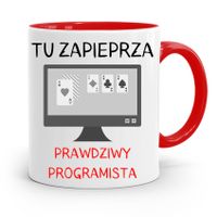 Kubek Czerwony Informatyka Programisty Prezent Z Nadrukiem Ze Zdjęciem
