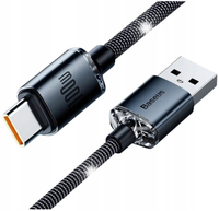 Długi Kabel 2m Baseus Crystal Shine OPLOT USB USB-C typ-C PD 100W 6A 200cm