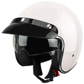 Kask na skuter motocyklowy otwarty z daszkiem BB 588 -przeźroczysta blenda XL biały