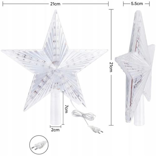 Czubek Na Choinkę Z 31 LED Czubek W Kształcie Gwiazdy, Lampki Choinkowe na Arena.pl