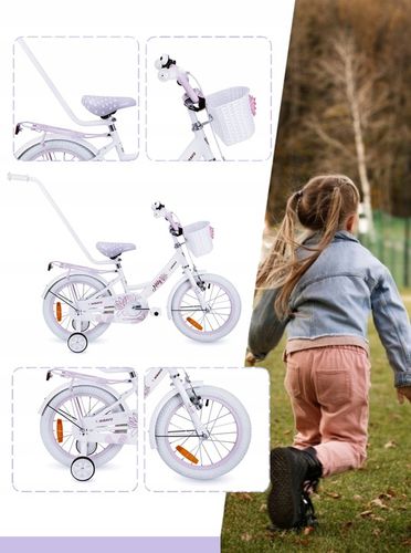 ROWEREK DZIECIĘCY 16 CALI ROWER DLA DZIEWCZYNKI KOSZYK I PROWADNIK + GRATIS na Arena.pl