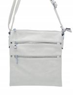 Torebka listonoszka dwie kieszonki na zamek kremowy T-8831#