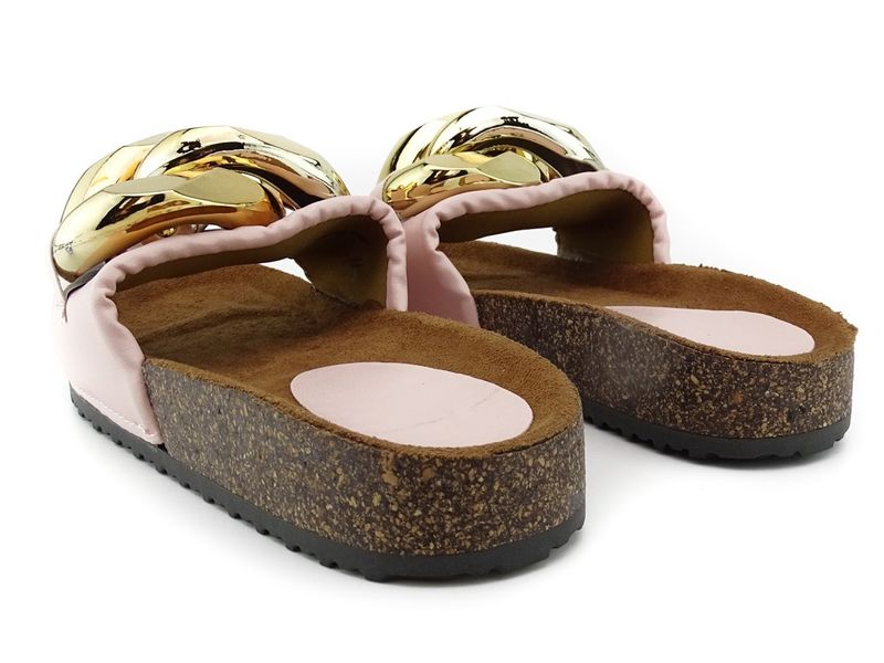 Różowe klapki duży łańcuch 37 zdjęcie 4