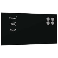 Ścienna tablica magnetyczna, czarna, 40x20 cm, szkło hartowane