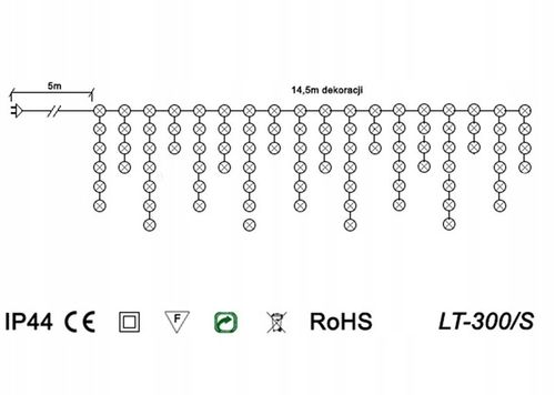 KURTYNA SOPLE 300LED 15m ZEWNĘTRZNE TIMER NIEBIESK na Arena.pl